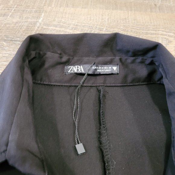 ZARA | Stretch Poplin Pleated Dress | Sz. S - Picture 5 of 8